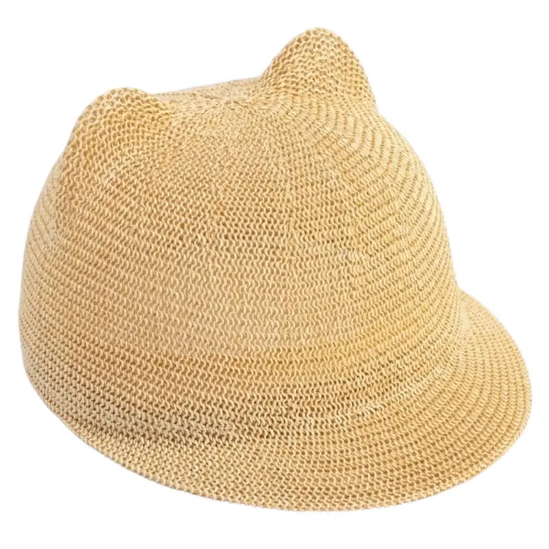 Bear Ears Straw Hat – Beige