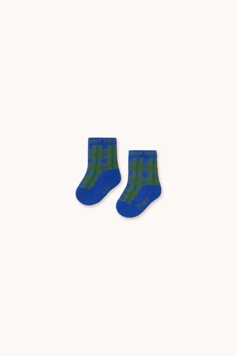 BLUE CHECK MEDIUM SOCKS