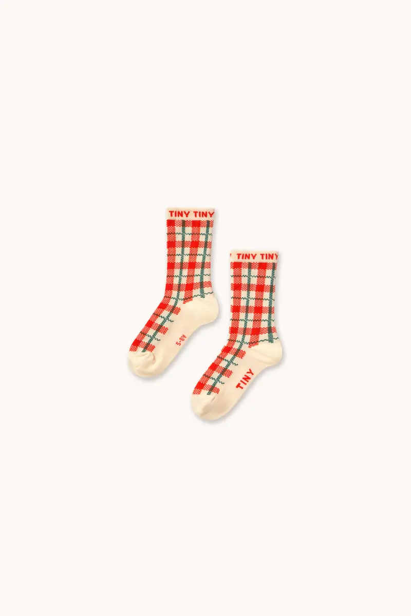 CREAM CHECK MEDIUM SOCKS