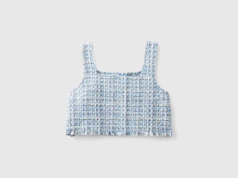 Cropped tweed top