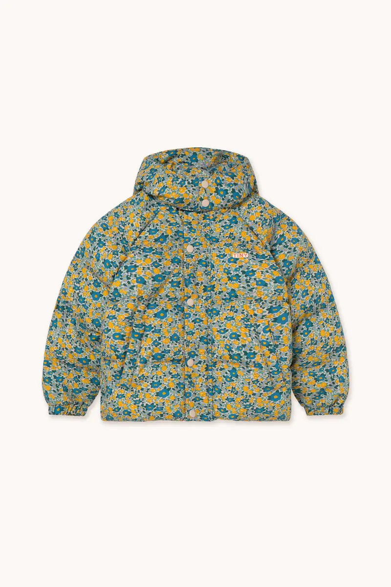 FLOWER PATTERN SHORT PADDED JACKET