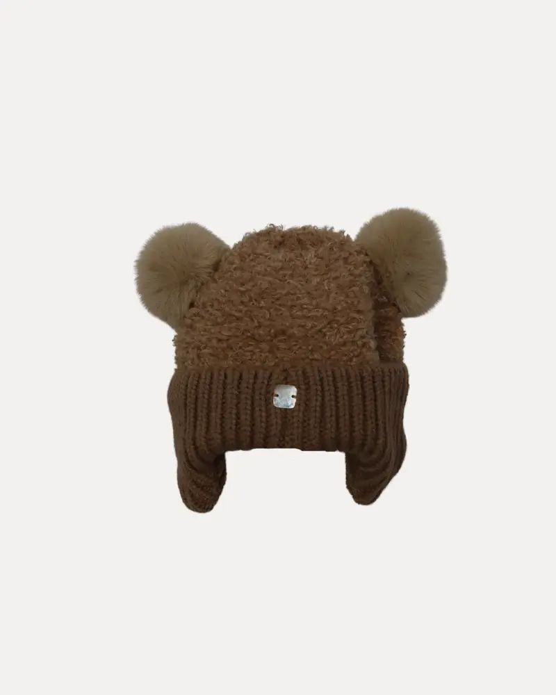 GORRO POMPOM OSITO CAMEL