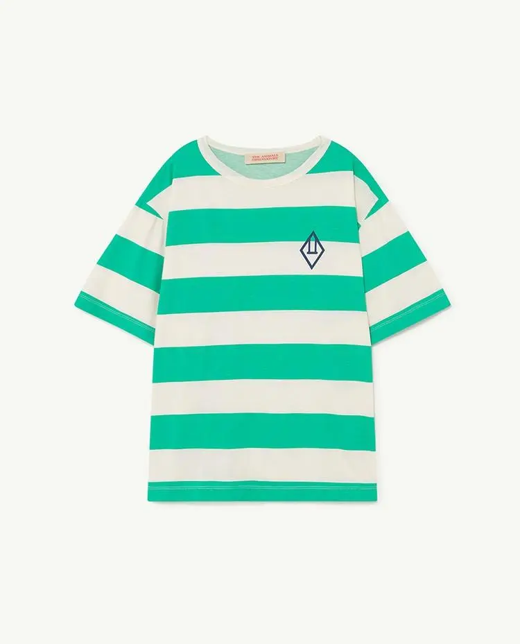 Green Stripes Rooster Oversize T-Shirt