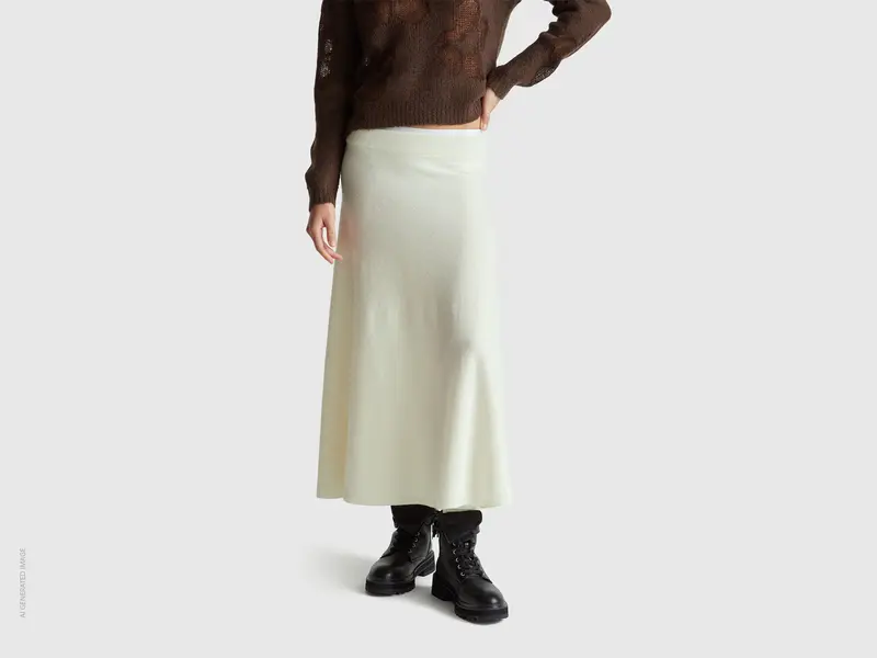 Knit midi skirt
