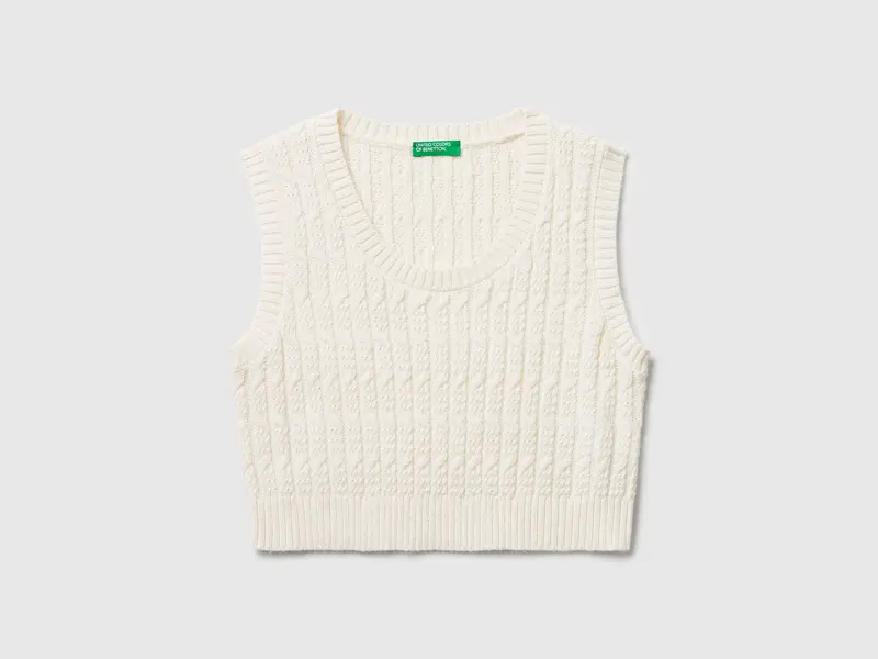 Knit vest with cables