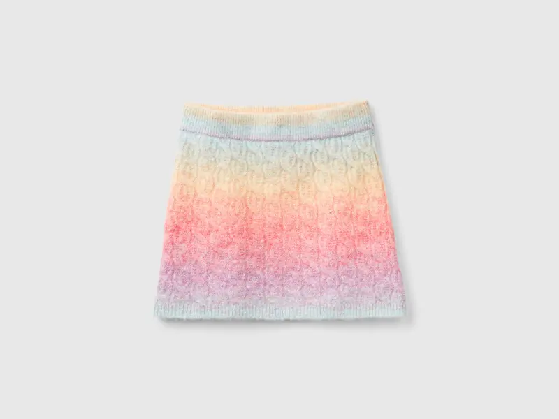 Multicolor mini skirt with cables