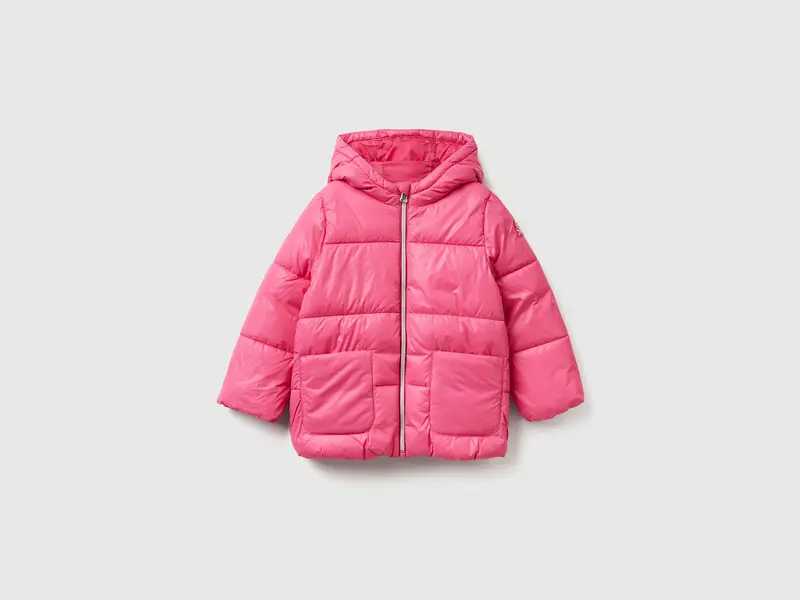 Nylon jacket with hood