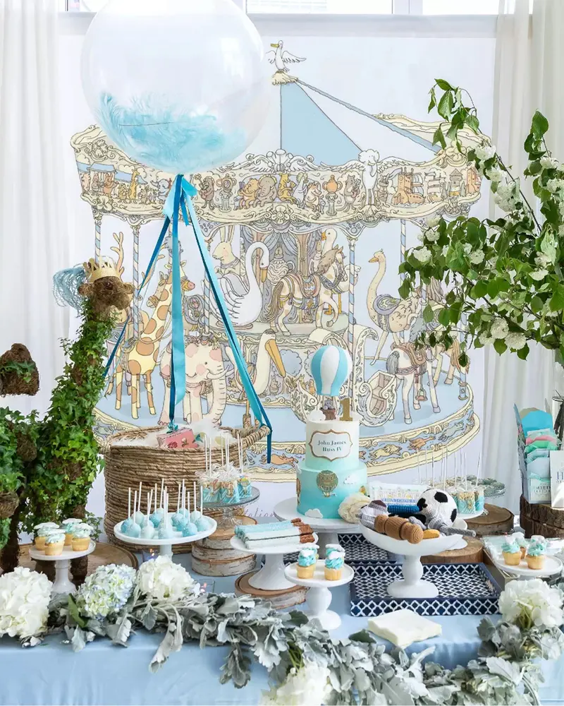 Party Backdrop - Carousel Blue