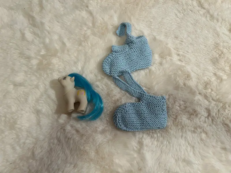 Patucos de Punto Azul Celeste con Cordón para Bebé