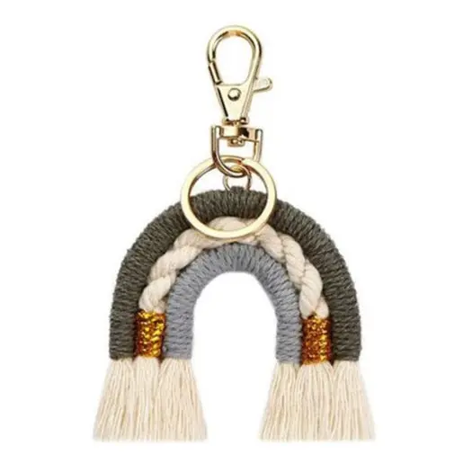 Rainbow Keychain - Grey