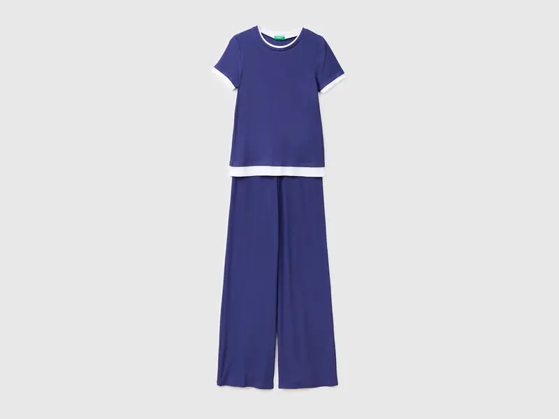 Ribbed viscose pyjamas