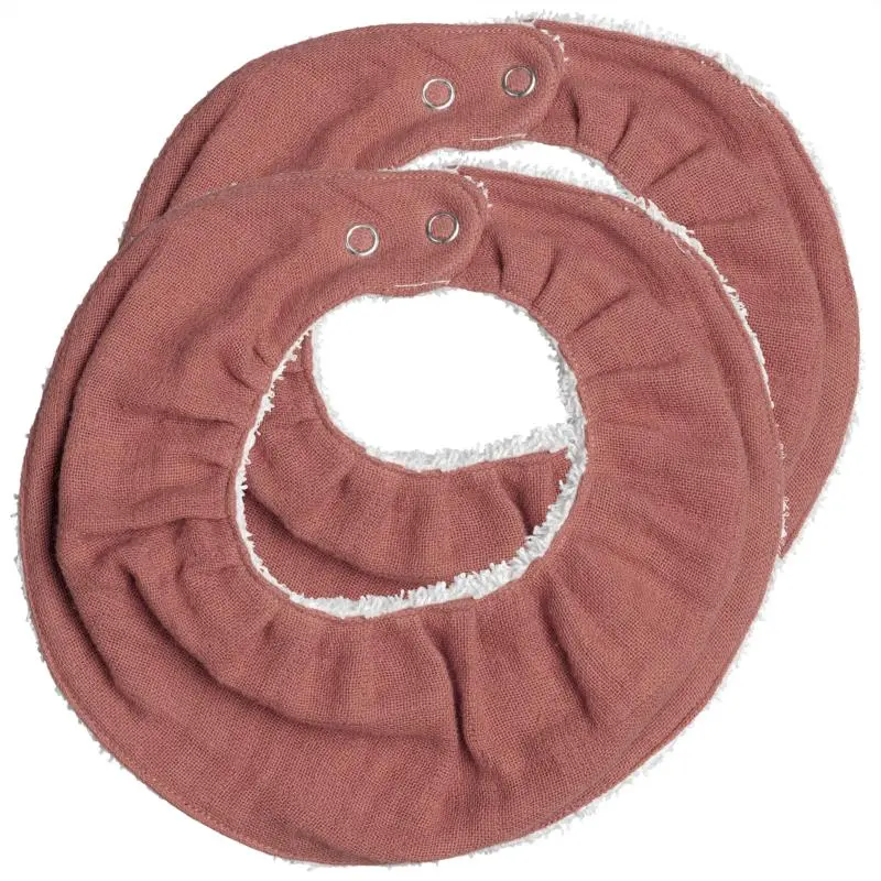 Ruffle Bib - Clay - 2 pack