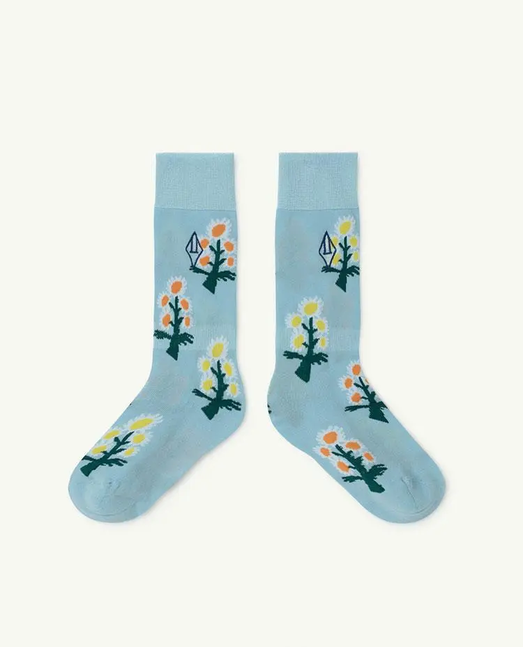 Soft Blue Logo Hen Socks