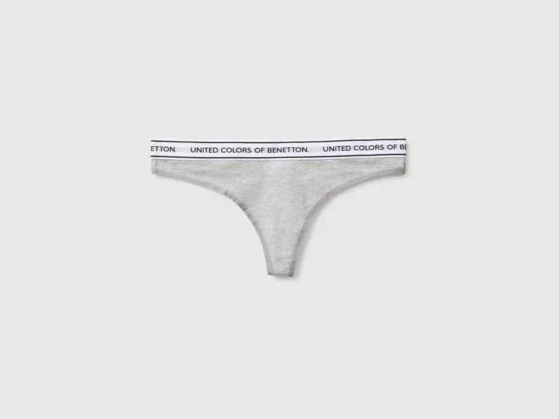 Stretch cotton thong