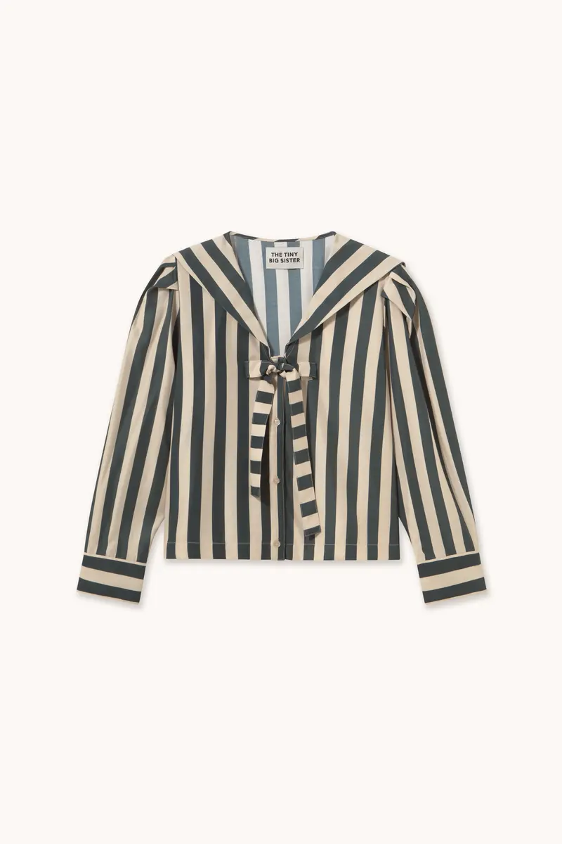 STRIPED SAILOR NECK BLOUSE