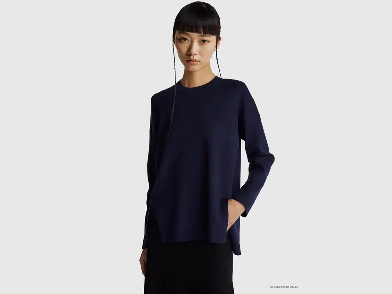 Sweater with slits