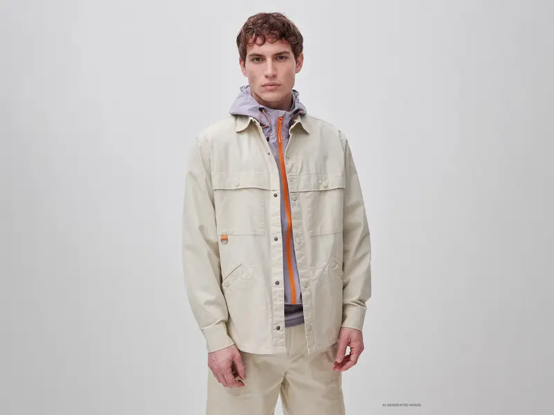 Technical fabric shirt-jacket