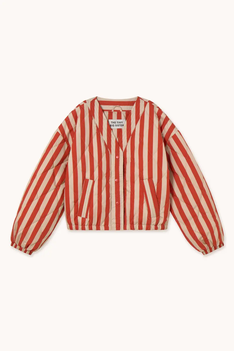 V NECK STRIPED JACKET