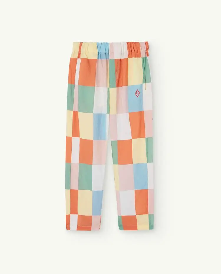 White Squares Camel Pants