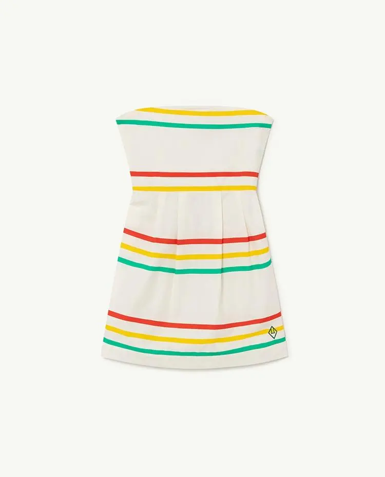 White Stripes Dragonfly Dress